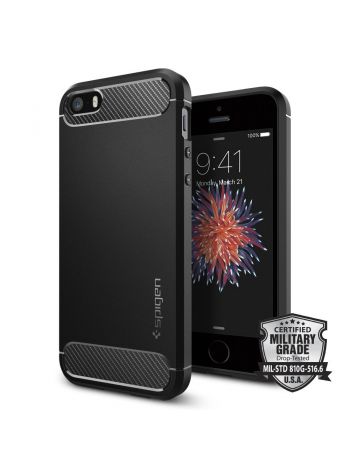Чехол Spigen Rugged Armor для iPhone SE/5S/5, Black , 041CS20167