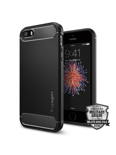 Чехол Spigen Rugged Armor для iPhone SE/5S/5, Black 