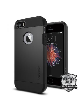 Чехол Spigen Tough Armor для iPhone SE/5S/5, Black, 041CS20189
