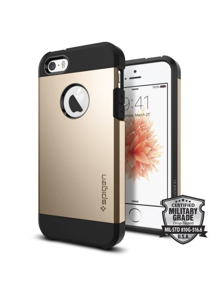 Чехол Spigen Tough Armor для iPhone SE/5S/5, Champagne Gold