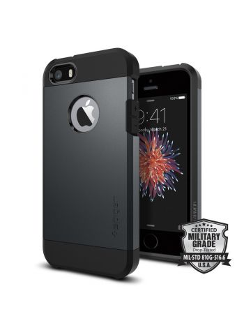 Чехол Spigen Tough Armor для iPhone SE/5S/5, Metal Slate, 041CS20187