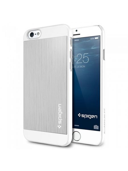 Чехол Spigen Aluminum Fit для iPhone 6S/6, Satin Silver 