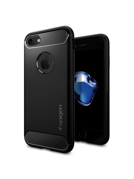 Чехол Spigen для iPhone 7 Rugged Armor, Black Чехол Spigen для iPhone 7 Rugged Armor, Black
