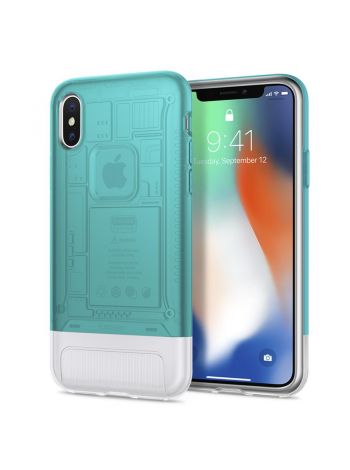 Чехол Spigen для iPhone X/XS Classic C1, Bondi Blue , 057CS23194