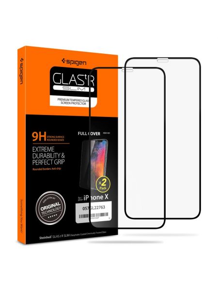 Защитное стекло Spigen для iPhone Х/XS Full Cover, Black 