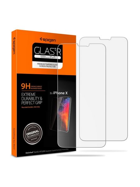 Защитное стекло Spigen для iPhone X/XS Slim HD, 2шт.