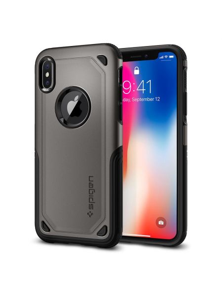 Чехол Spigen для iPhone X/XS Hybrid Armor, Gunmetal 