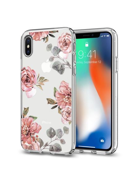 Чехол Spigen для iPhone X/XS Liquid Crystal Aquarelle, Rose 