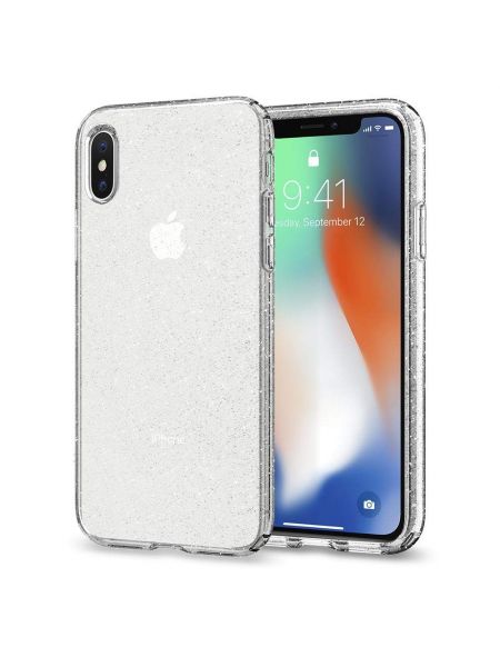 Чехол Spigen для iPhone X/XS Liquid Crystal Glitter, Crystal Quartz