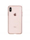 Чехол Spigen для iPhone X/XS Liquid Crystal Glitter, Rose Quartz , 057CS22654