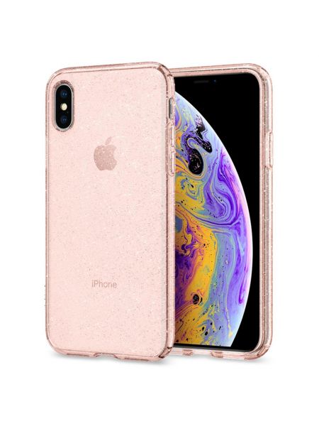Чехол Spigen для iPhone X/XS Liquid Crystal Glitter, Rose Quartz 