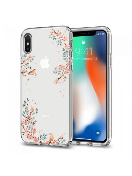 Чехол Spigen для iPhone X/XS Liquid Crystal Blossom, Nature