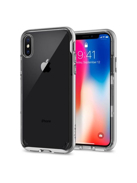 Чехол Spigen для iPhone X/XS Neo Hybrid Crystal, Satin Silver 
