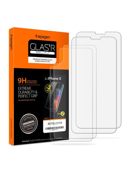 Защитное стекло + защитная пленка Spigen для iPhone X/XS SLIM HD