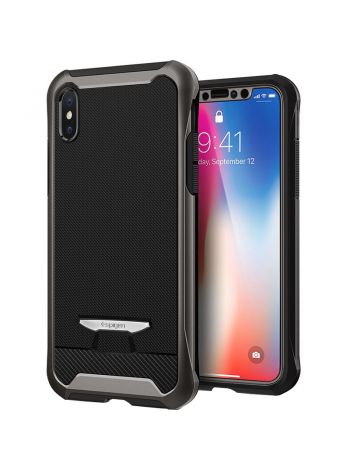 Чехол Spigen для iPhone X/XS Reventon, Gunmetal , 057CS22178