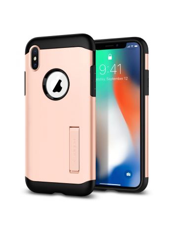 Чехол Spigen для iPhone X/XS Slim Armor, Blush Gold, 057CS22140