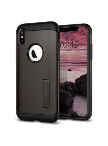 Чехол Spigen для iPhone XS Slim Armor, Gunmetal 063CS24515