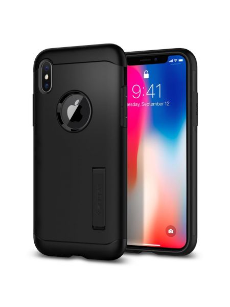 Чехол Spigen для iPhone X Slim Armor, Black