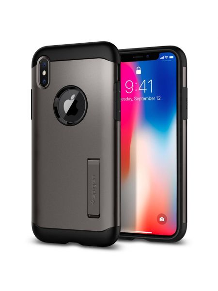 Чехол Spigen для iPhone X Slim Armor, Gunmetal