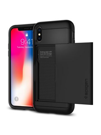 Чехол Spigen для iPhone XS/X Slim Armor CS, Black , 057CS22155