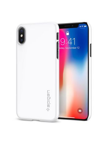 Чехол Spigen для iPhone X/XS Thin Fit, Jet White, 057CS22112