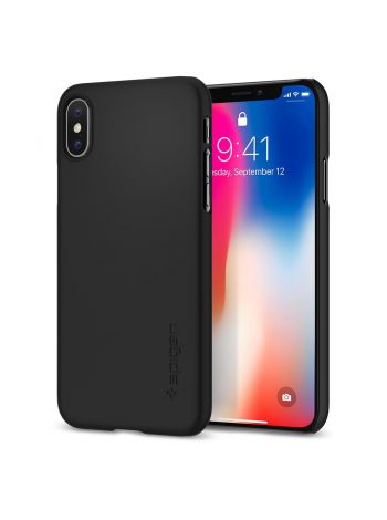 Чехол Spigen для iPhone X/XS Thin Fit, Matt Black , 057CS22108