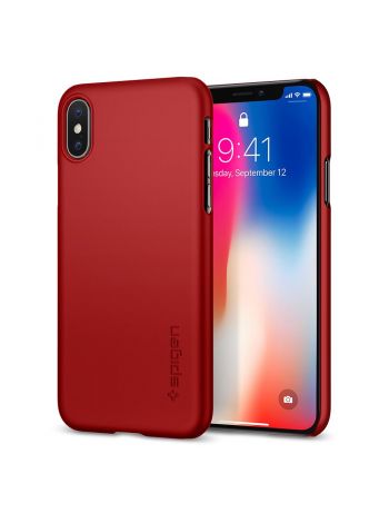 Чехол Spigen для iPhone X/XS Thin Fit, Metallic Red , 057CS22109