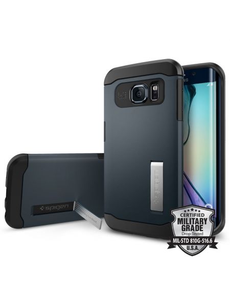 Чехол SGP Slim Armor для Galaxy S6 Edge, Metal Slate Чехол SGP Slim Armor для Galaxy S6 Edge, Metal Slate